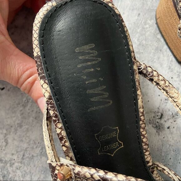 Mi.im Snakeskin Block Heel Sandals 6.5 - Picture 3 of 5